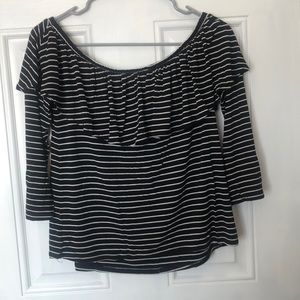 Striped Off-The-Shoulder American Eagle Shirt